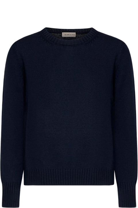 Homeware Gran Sasso Blue Virgin Wool Crewneck Sweater