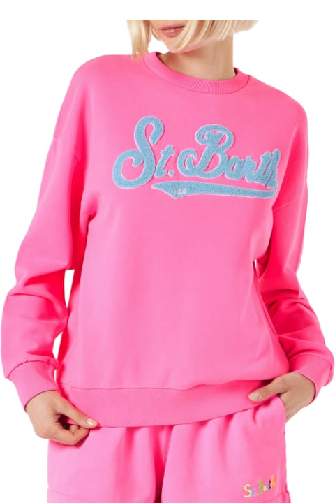 MC2 Saint Barth Underwear & Nightwear for Women MC2 Saint Barth Woman Fluo Pink Sweatshirt With St. Barth Embroidery