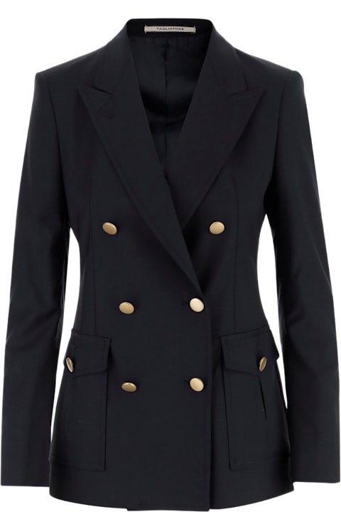 Tagliatore Clothing for Women Tagliatore Double-breasted Stretch Wool Jacket