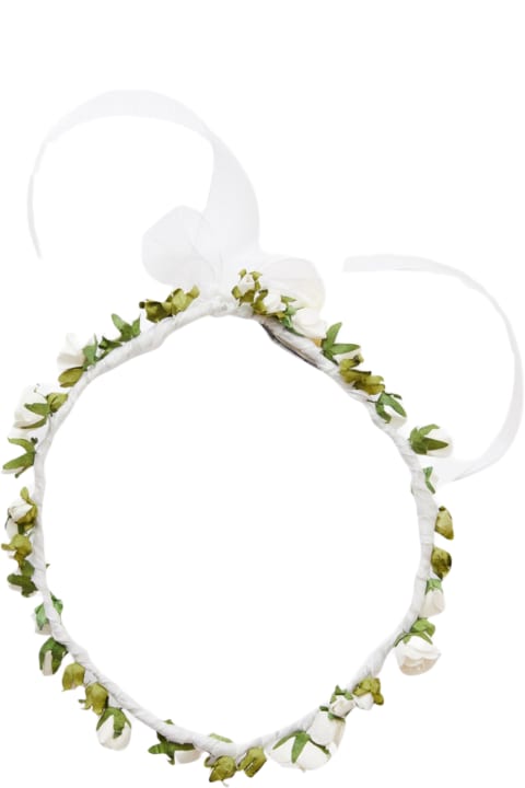 Homeware Il Gufo Floral Headband With Bow Detail