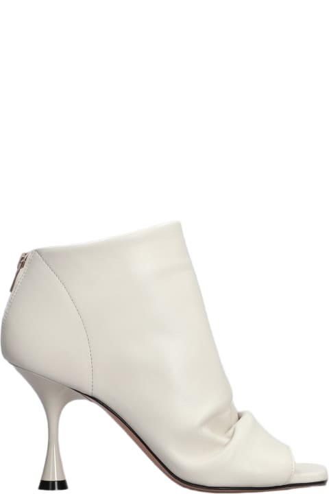 Boots for Women Marc Ellis High Heels Ankle Boots In Beige Leather