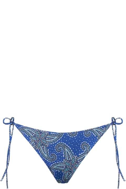 Homeware MC2 Saint Barth Woman Blue Swim Briefs With Paisley Pattern