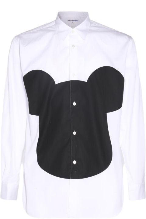 Comme des Garçons Shirts for Men Comme des Garçons White Cotton Mickey Mouse Shirt