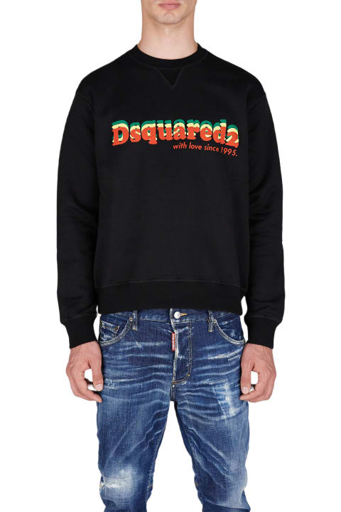Dsquared2 Fleeces & Tracksuits for Men Dsquared2 Black Cotton Sweatshirt