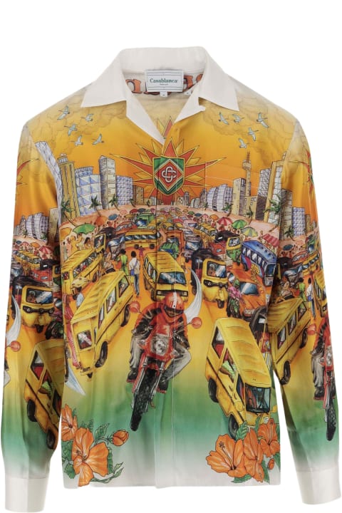 Casablanca Shirts for Men Casablanca Traffic Print Shirt Multicolour