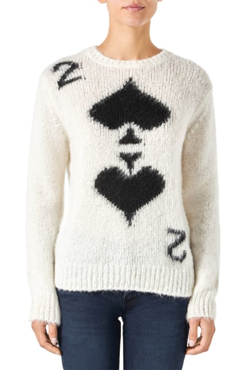 MC2 Saint Barth Clothing for Women MC2 Saint Barth Woman Brushed Sweater With 2 Of Spades Print