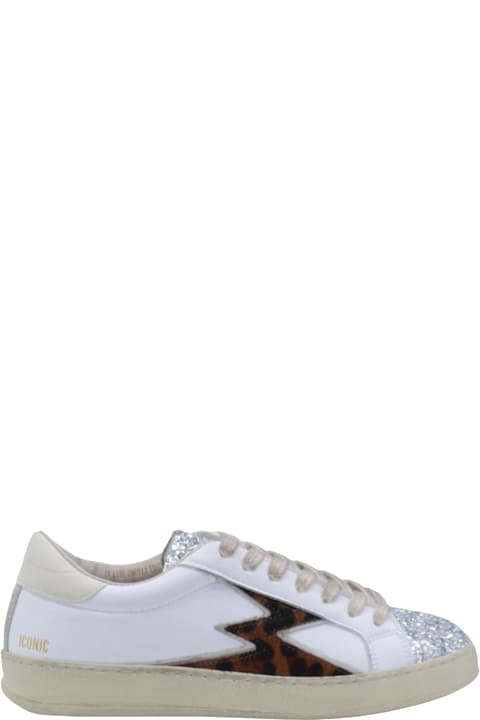 Homeware M.O.A. master of arts White And Leopard Sneakers