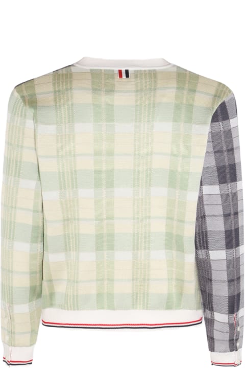 Thom Browne Sweaters for Men Thom Browne Multicolour Check Cotton Pastel Cardigan