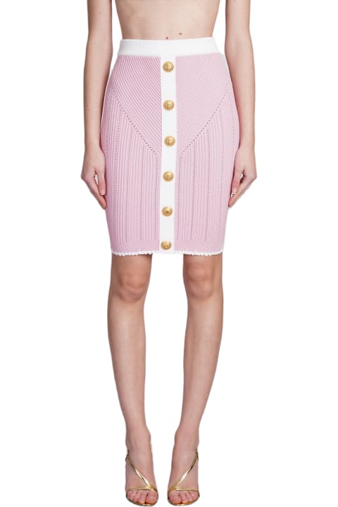 Skirts for Women Balmain Skirt In Rose-pink Viscose