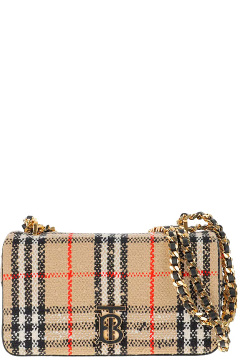 Shoulder Bags for Women Burberry Lola Small Bouclé Bag With Vintage Check Pattern