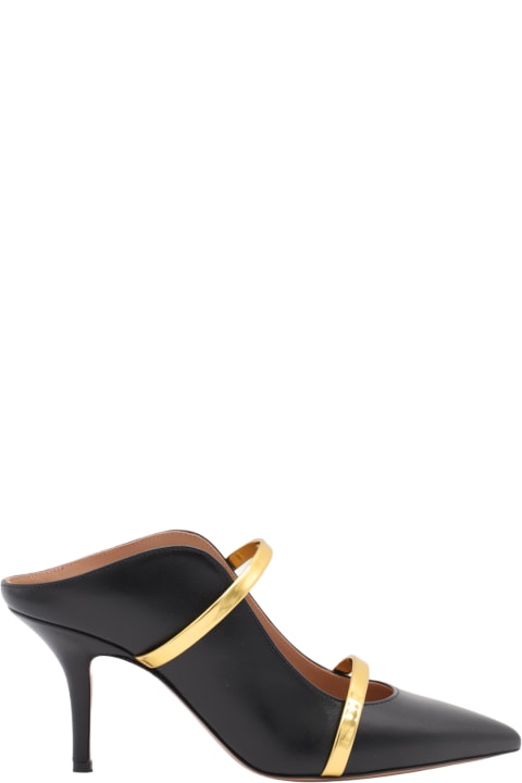 Malone Souliers for Women Malone Souliers Black And Gold Leather Maureen Pumps