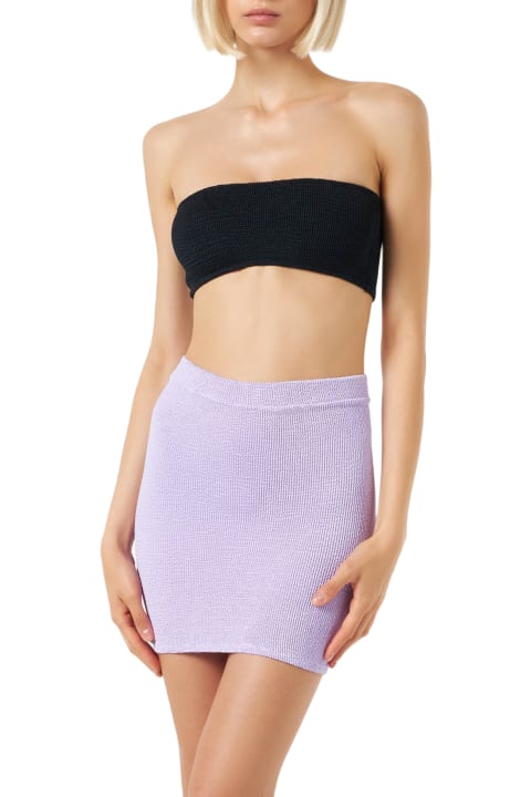 Homeware MC2 Saint Barth Woman Lilac Crinkle Mini Skirt