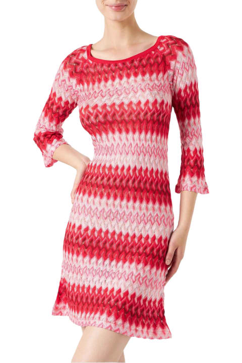 Homeware MC2 Saint Barth Multicolor Red Knitted Mini Dress