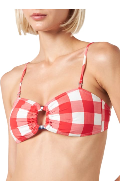 Fashion for Women MC2 Saint Barth Gingham Bralette With Squared Ring