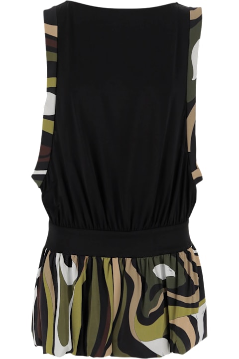 Pucci فساتين لـ السيدات Pucci Draped Dress With Print Marble