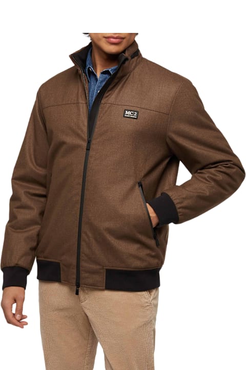 Homeware MC2 Saint Barth Wooly Brown Bomber Jacket Country With Teddy Lining
