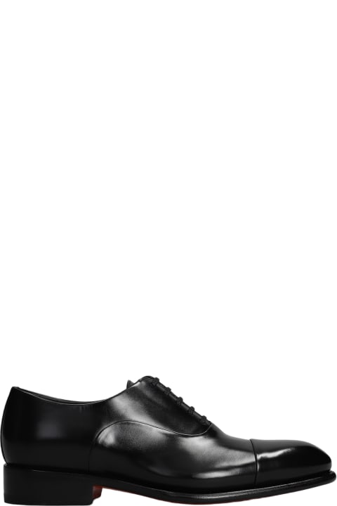 メンズ Santoniのレースアップシューズ Santoni Black Oxford Shoe