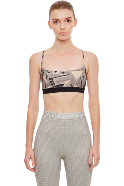 Underwear & Nightwear for Women Fendi Memphis Bralette With Futuristic Print