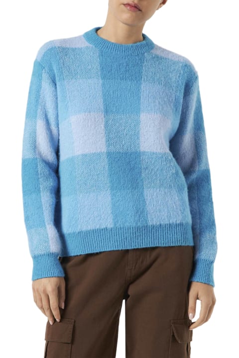 Homeware MC2 Saint Barth Woman Brushed Sweater With Check Pattern