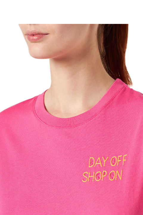 Homeware MC2 Saint Barth Woman Fucsia Cotton T-shirt With Embroidery