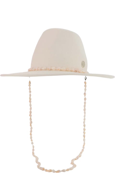 Maison Michel Accessories for Women Maison Michel Kyra Wool Felt Hat With Shells