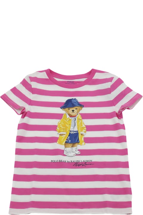 Homeware Polo Ralph Lauren Pink And White Cotton T-shirt