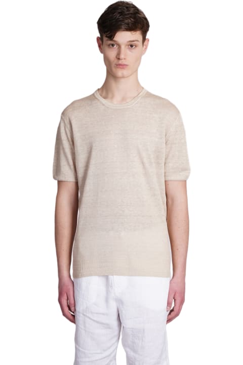 120% Lino Clothing for Men 120% Lino T-shirt In Beige Linen