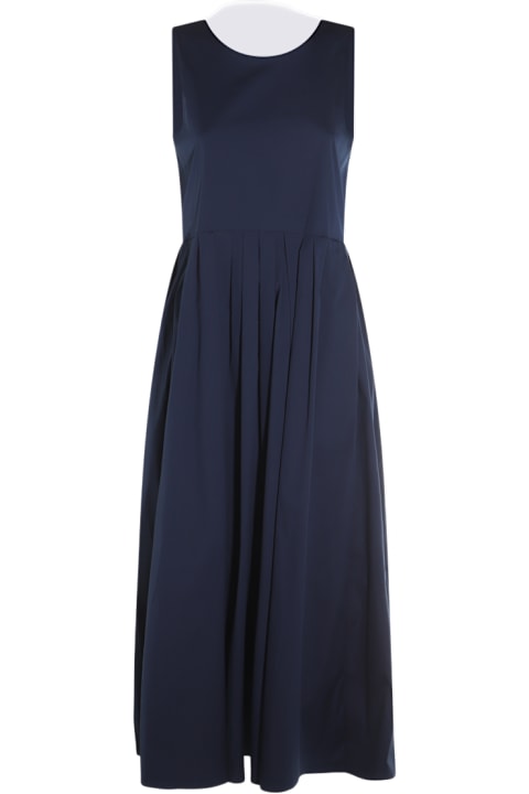 'S Max Mara Dresses for Women 'S Max Mara Dark Blue Moirs Cotton Dress