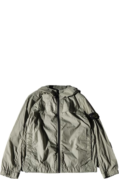 Topwear for Boys Stone Island Grey Green Casual Jacket