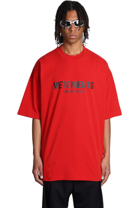 Fashion for Women VETEMENTS T-shirt In Red Cotton