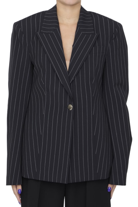 The Attico Coats & Jackets for Women The Attico Glen Pinstriped Blazer