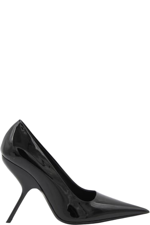High-Heeled Shoes for Women Ferragamo Black Leather Eva Pumps