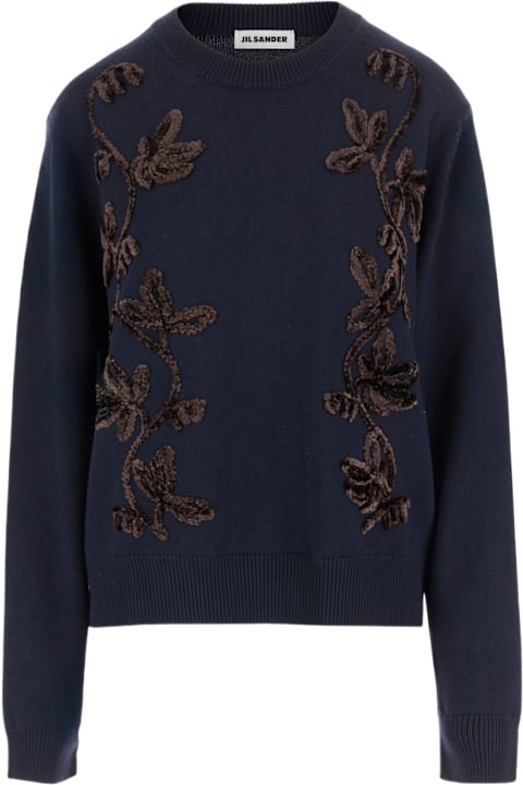 Homeware Jil Sander Wool Sweater With Floral Pattern
