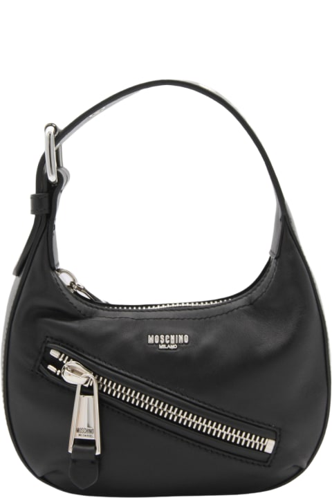 Moschino for Kids Moschino Black Leather Biker Details Top Handle Bag