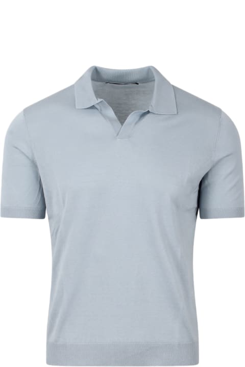 Tagliatore for Men Tagliatore Open Collar Knitted Polo Shirt