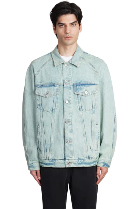 Clothing for Men Palm Angels Denim Jackets In Green Cotton