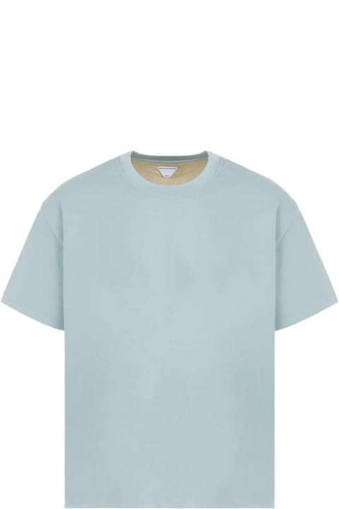 Tシャツ・カットソー BOTTEGA VENETA Pastel Light-Blue Satin Top Bottega Veneta T-shirt | italist