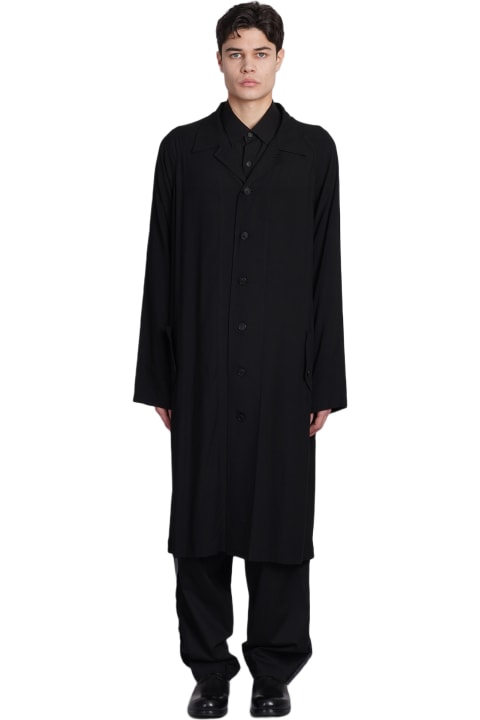 Yohji Yamamoto Coats & Jackets for Men Yohji Yamamoto Outerwear In Black Rayon