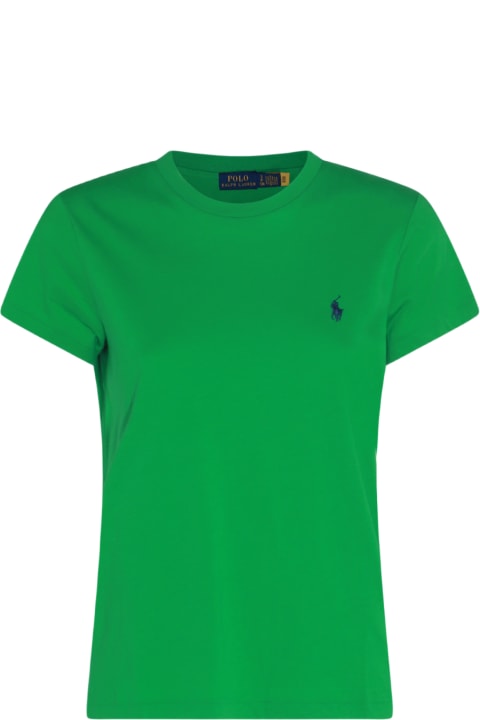 Fashion for Women Polo Ralph Lauren Green And Blue Cotton T-shirt