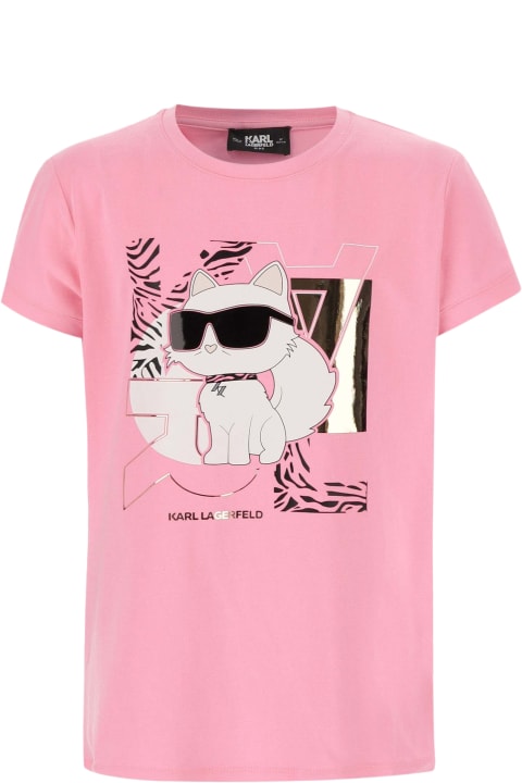 Karl Lagerfeld for Kids Karl Lagerfeld Cotton Blend T-shirt With Logo