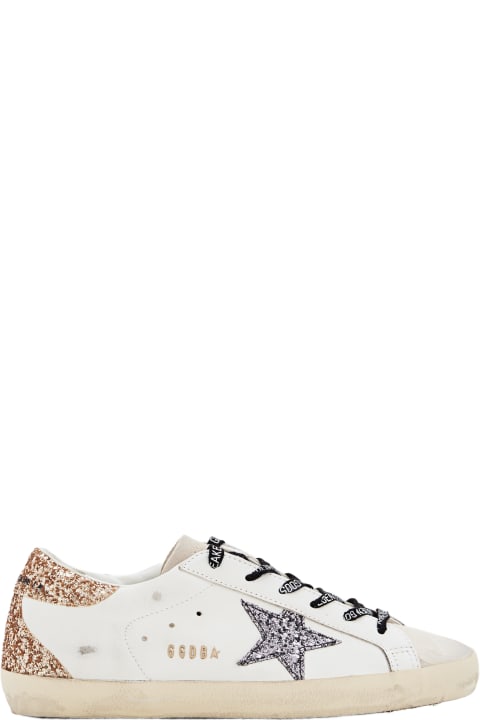 Shoes for Women Golden Goose Super Star Leather And Glitter Sneakers
