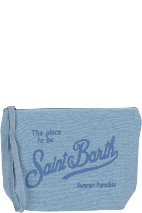 Clutches for Women MC2 Saint Barth Linen Clutch Bag With Logo