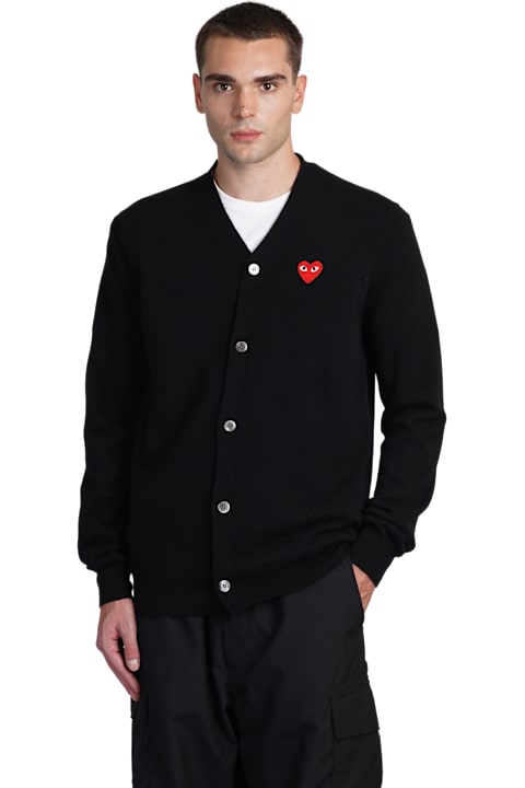 Comme des Garçons Play for Kids Comme des Garçons Play Cardigan In Black Wool
