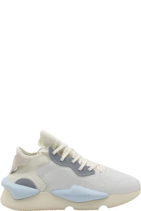 Y-3 Shoes for Men Y-3 Blue And White Leather Sneakera