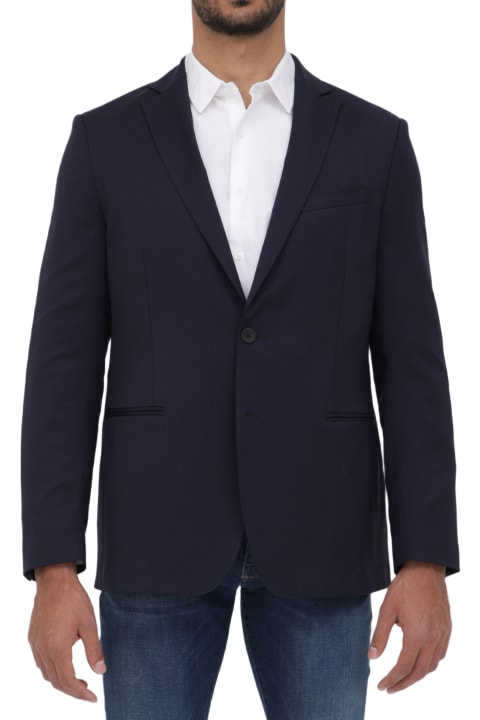 Tonello Coats & Jackets for Men Tonello Blue Wool Jacket