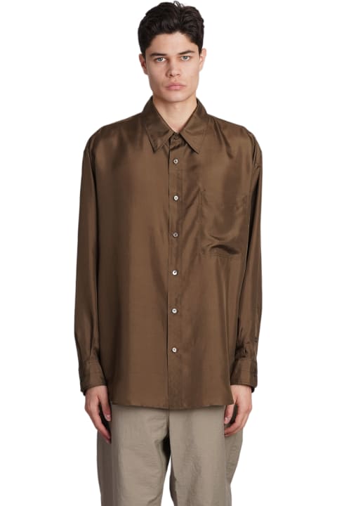 Lemaire for Men Lemaire Shirt In Brown Silk