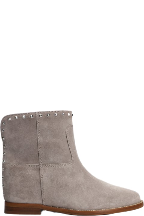 Ankle Boots Inside Wedge In Taupe Suede