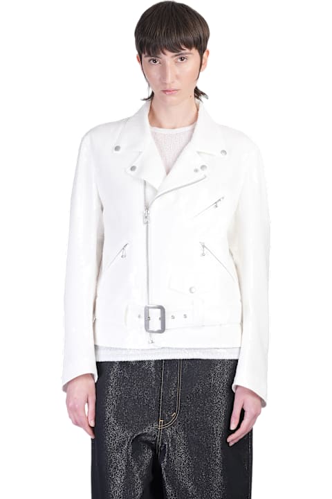 Junya Watanabe Coats & Jackets for Women Junya Watanabe Biker Jacket In White Polyester