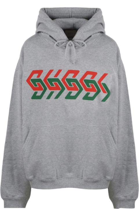 Gucci Fleeces & Tracksuits for Men Gucci Melange Grey Cotton Sweatshirt