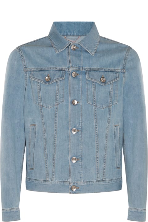 Coats & Jackets for Men Brunello Cucinelli Light Blue Cotton Denim Jacket